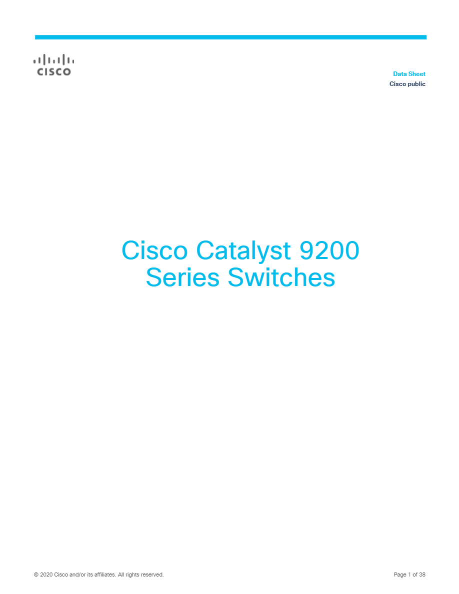 Cisco Catalyst 9200 series datasheet