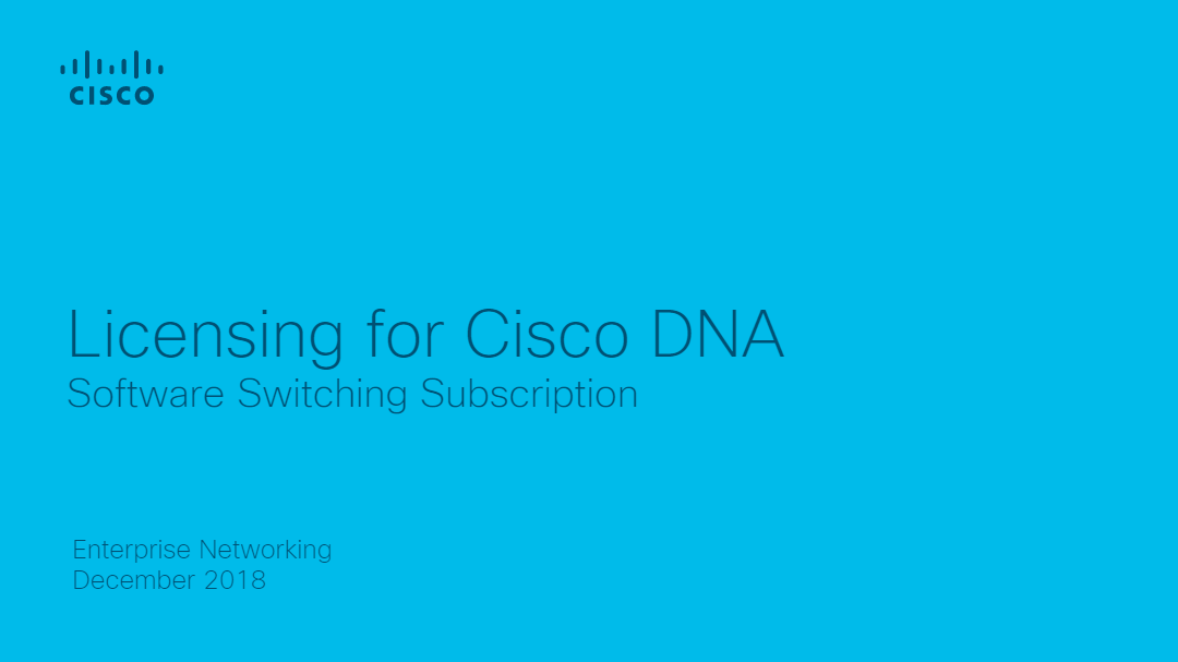 Licensing for Cisco DNA part 1
